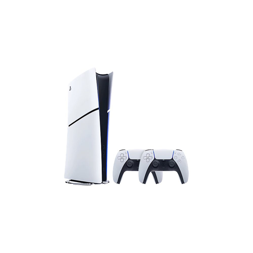 Sony PlayStation 5 Slim Digital Edition 825GB with 2 Dualsense Controller - White