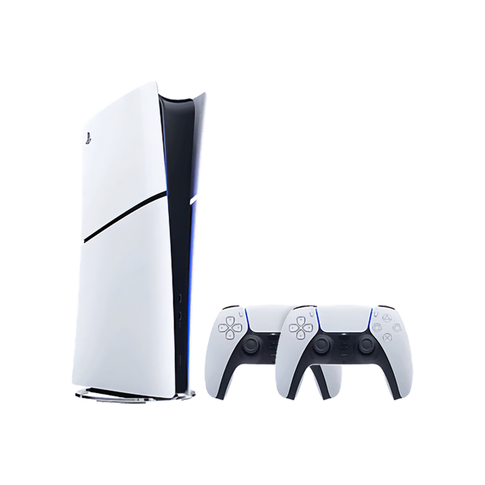 Sony PlayStation 5 Slim Digital Edition 825GB with 2 Dualsense Controller - White