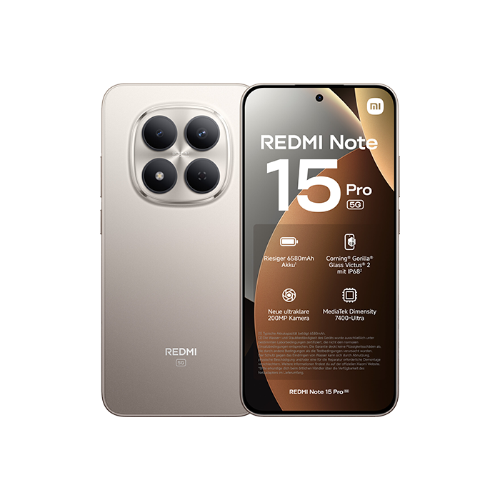 Xiaomi Redmi Note 15 Pro 5G Dual Sim 8GB RAM 256GB - Titanium
