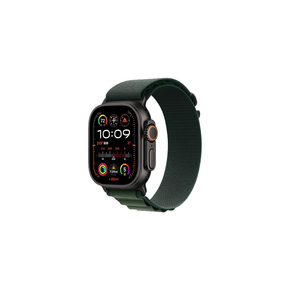 Watch Apple Watch Ultra 2 (2024) LTE 49mm Black Titanium Case with Alpine Loop M - Dark Green