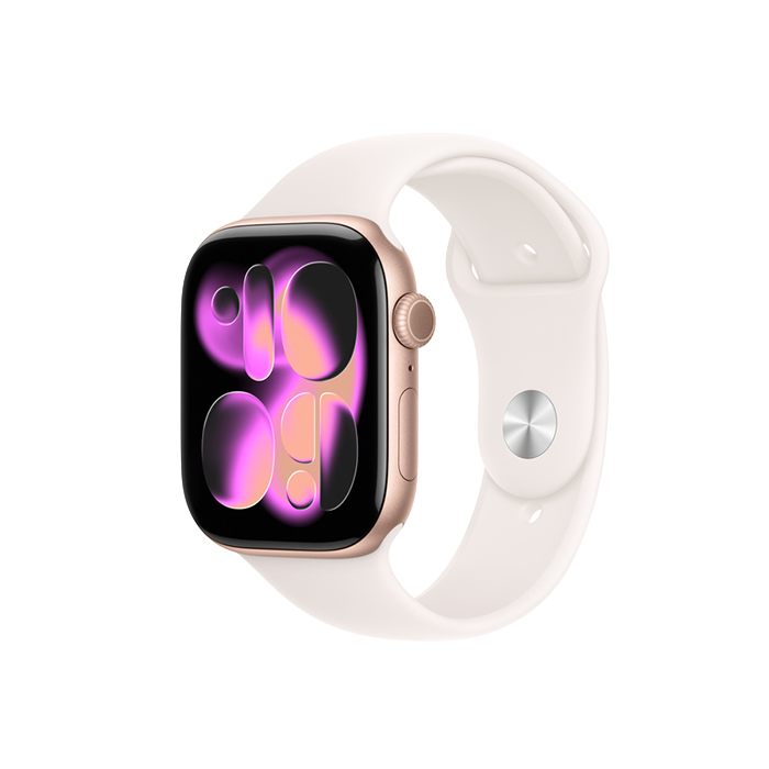 Watch Apple Watch Series 11 (2025) GPS 46mm Rose Gold Aluminium Case with Light Blush Sport Band M/L - Rose Gold