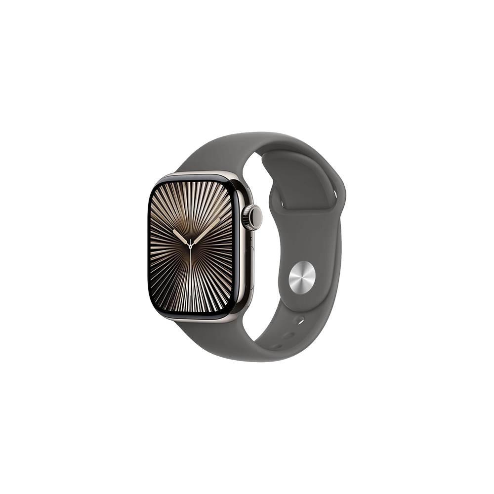 Watch Apple Watch Series 10 GPS + Cellular 46mm Natural Titanium Case with Sport Band M/L - Stone Grey