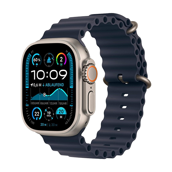 Watch Apple Watch Ultra 2 LTE (2024) 49mm Black Titanium Case with Trail Loop M/L - Navy
