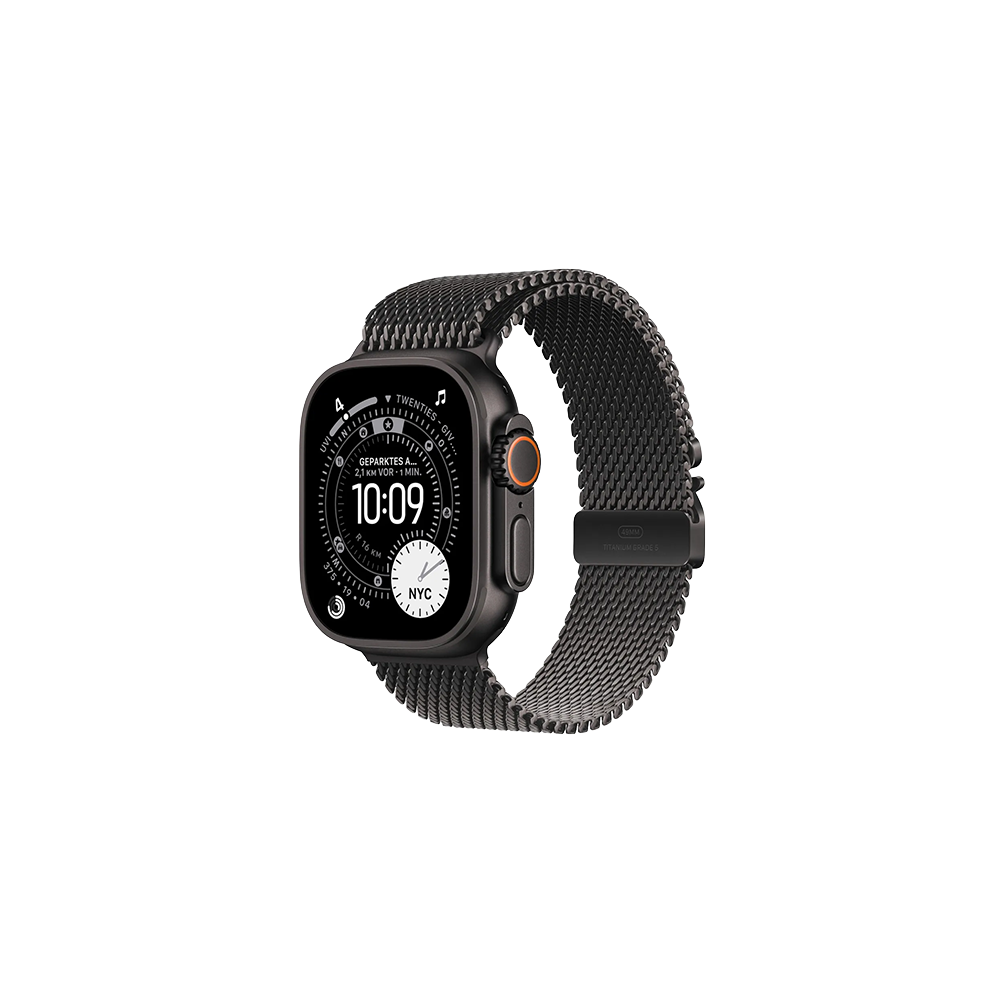  Watch Apple Watch Ultra 3 (2025) 5G 49mm Black Titanium Case with Black Titanium Milanese Loop S - Black