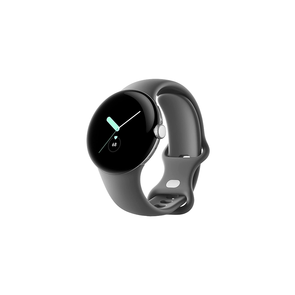 Watch Google Pixel Watch LTE 41mm Polished Silver Case with Sport Band - Charcoal