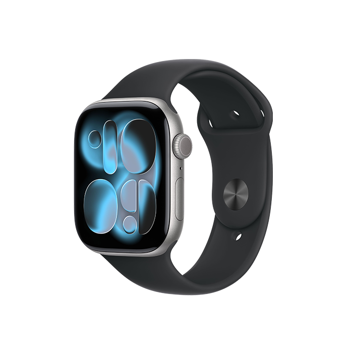 Watch Apple Watch Series 11 (2025) LTE 46mm Space Grey Aluminium Case with Black Sport Band M/L - Black