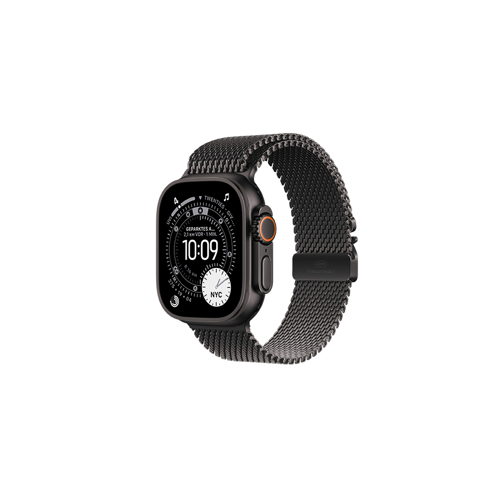 Watch Apple Watch Ultra 3 (2025) 5G 49mm Black Titanium Case with Black Titanium Milanese Loop M - Black